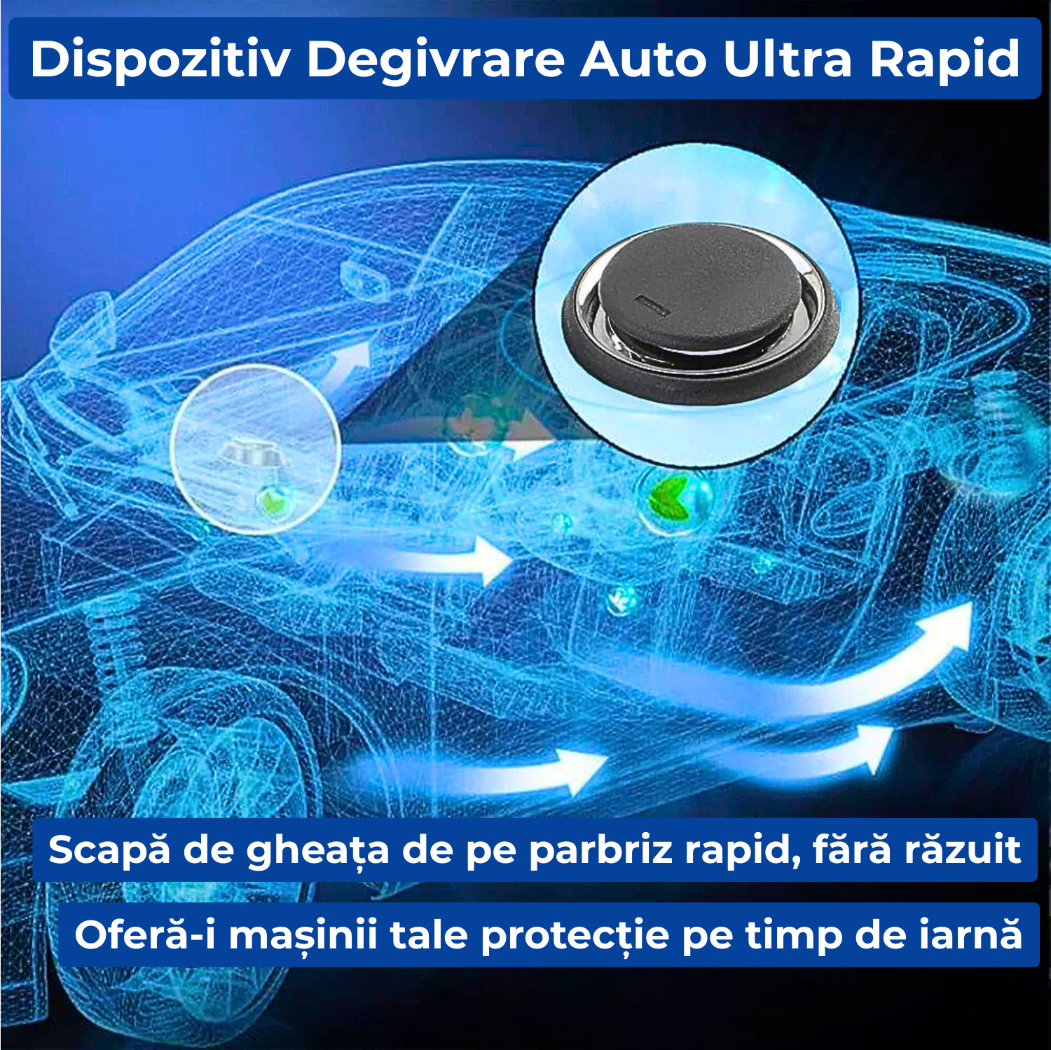Dispozitiv Degivrare Auto Ultra Rapid-Scapă de Gheață Instant, Fără Răzuit