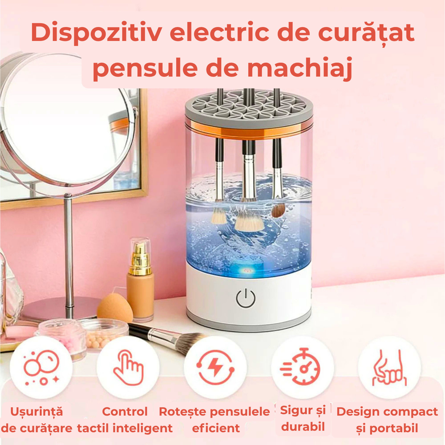 ProClean Curățător Electric Pentru Pensule Machiaj 3 în 1