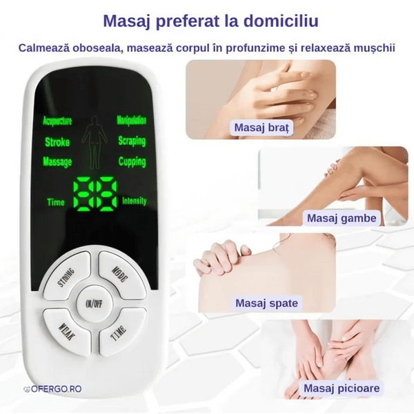 Stimulator muscular cu 6 moduri de masaj  pentru dureri musculare
