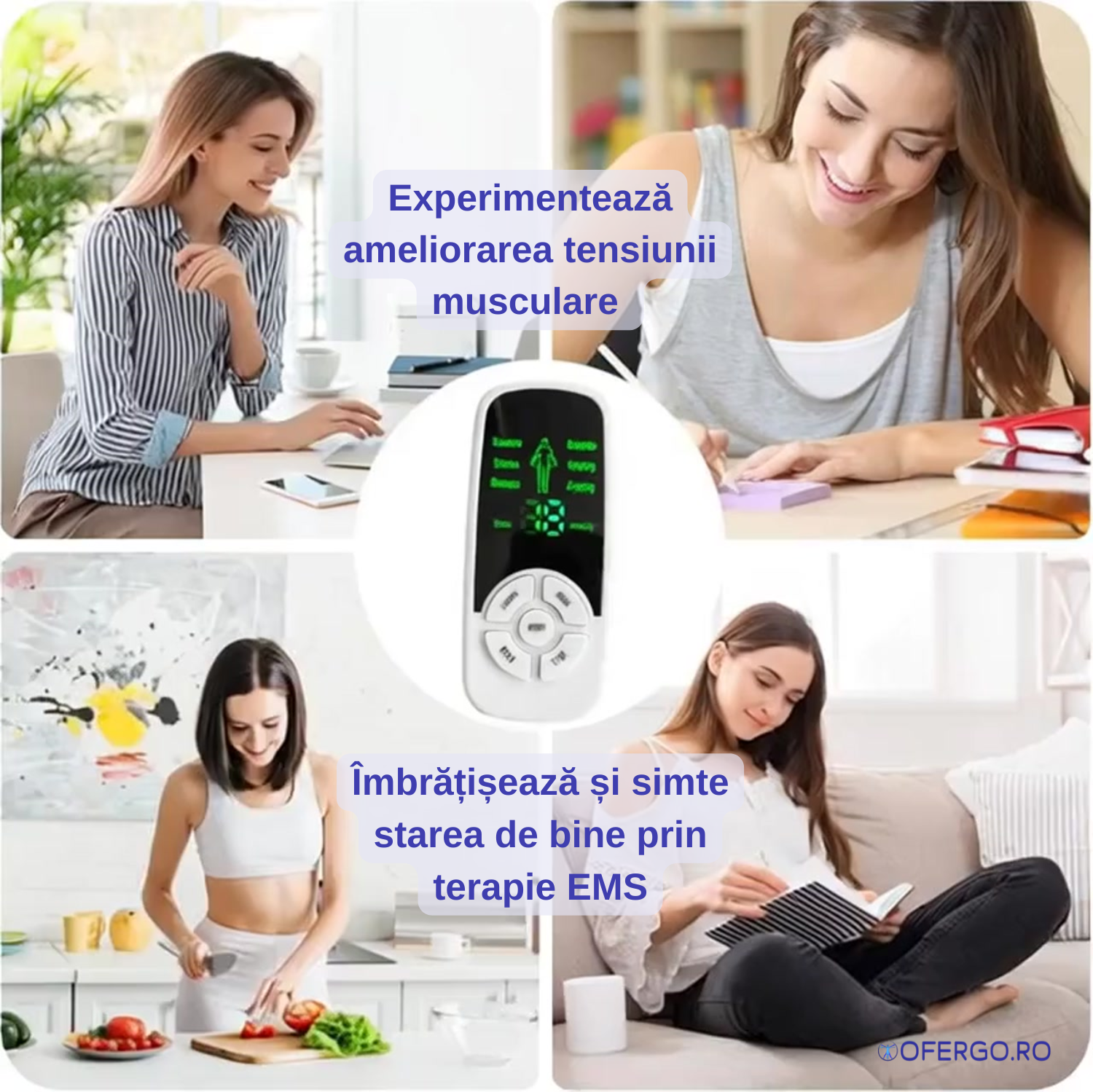 Stimulator cu 6 moduri de masaj  EMS pentru dureri musculare și articulare