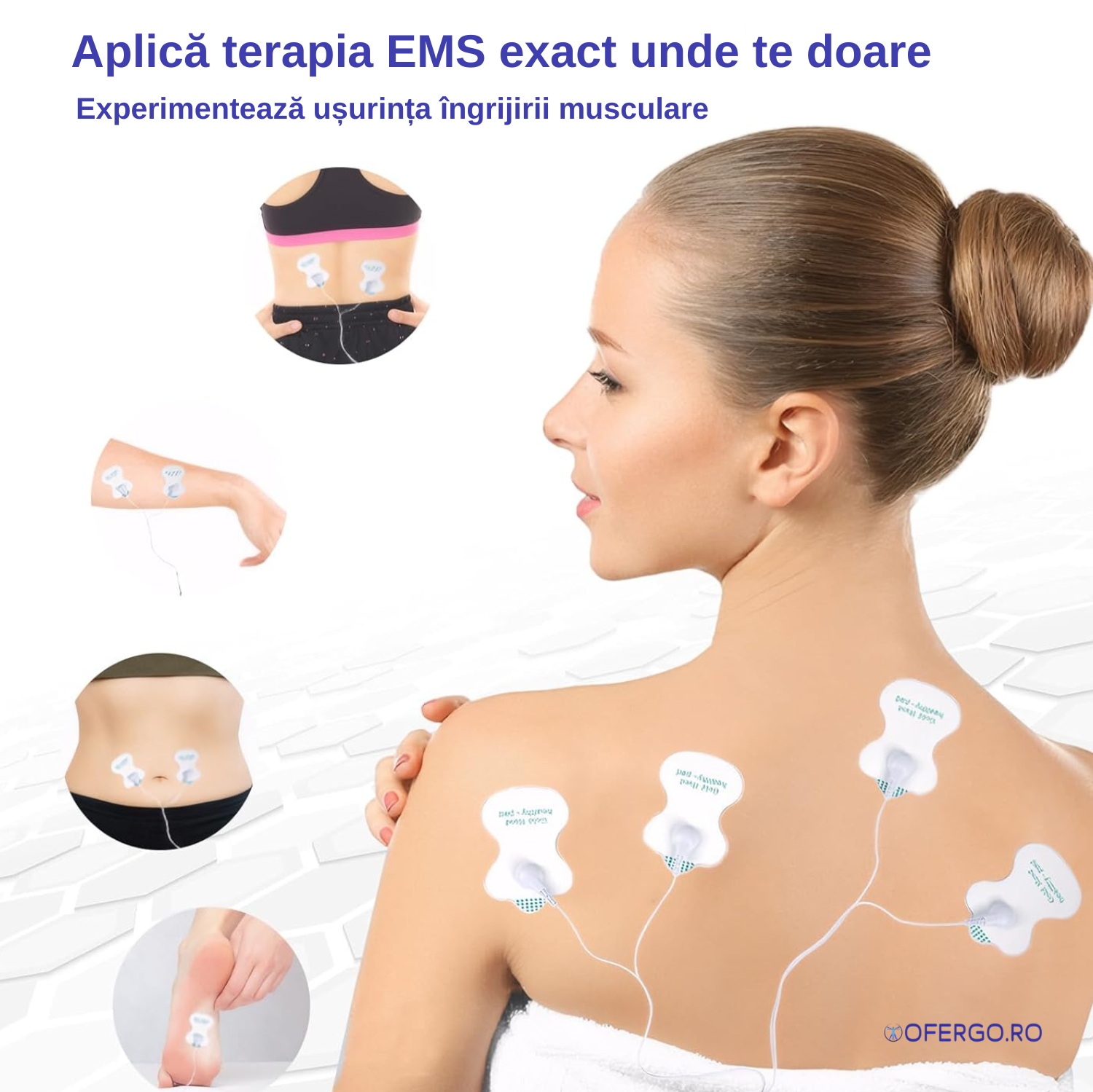 Stimulator cu 6 moduri de masaj  EMS pentru dureri musculare și articulare