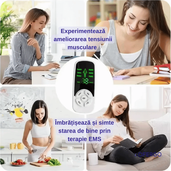 Stimulator muscular cu 6 moduri de masaj  pentru dureri musculare