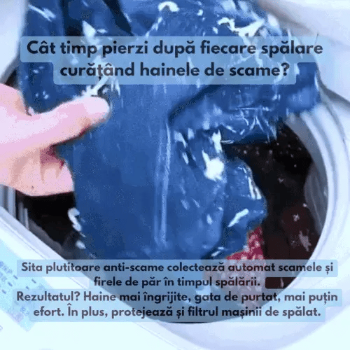 Sită Plutitoare Anti-Scame pentru Mașina de Spălat – Rufe Curate, Fără Păr de Animale și Scame